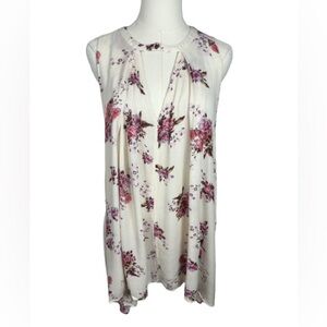 Free People Floral Sleeveless Dress- Cream and Pink Size S